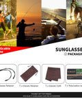 Polarized Sunglasses For Men UV400 Protection Cycling Driving Fishing packaging and accessories