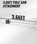 10 Inch Pole Saw Attachment With Automatic Lubrication For Gas Powered Tools, showing 3.66ft extension and durable silver design.