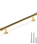 10 Pack Polished Brass Cabinet Pulls 7.5 Inch Hole Center Solid Zinc Alloy Drawer Handles for Dresser Kitchen Wardrobe with screws