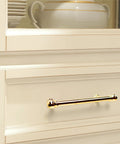 10 Pack Polished Brass Cabinet Pulls 5 Inch Hole Center 128mm Solid Zinc Alloy Handles installed on white kitchen drawer