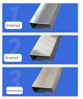 304 Grade Stainless Steel Square Tubing 30mm By 30mm By 1mm Thick 500mm Length Pack Of 2 Polished Finish, three surface types
