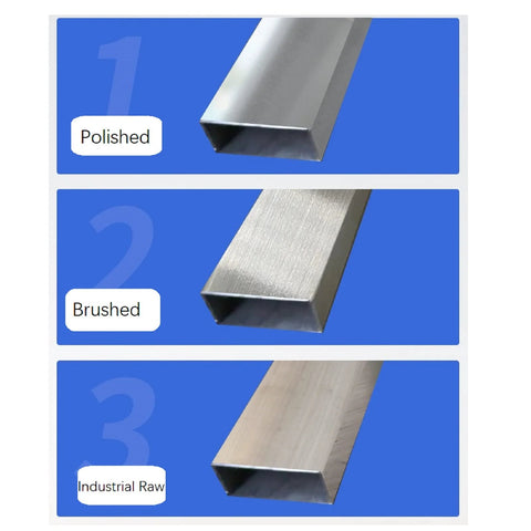 304 Grade Stainless Steel Square Tubing 30mm By 30mm By 1mm Thick 500mm Length Pack Of 2 Polished Finish, three surface types