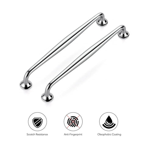 Set Of 5 Polished Chrome 7.5 Inch Cabinet Handles Solid Zinc Alloy Drawer Pulls For Kitchen Cabinets And Cupboards with features
