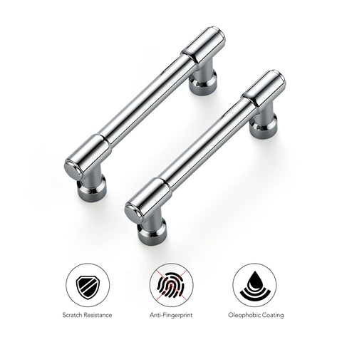 20 Pack 3 Inch Hole Center Solid Kitchen Cabinet Handles In Polished Chrome Dresser Pulls With Scratch Resistance and Anti-Fingerprint Features