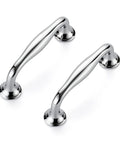 Pair of 3 Inch Polished Chrome Cabinet Handles Solid Zinc Alloy Pulls for Cupboards and Drawers, Modern Kitchen Hardware