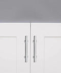 Polished Chrome Cabinet Pulls Set Of 2, 3 Inch Hole Center Square Handles on white kitchen cabinet doors