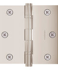 Brass Ball Bearing Door Hinges 3.5 x 3.5 Inches Solid Brass Heavy Duty Architectural Mortise Hinges with Flat Tip Polished Nickel Finish