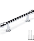 10 Pack Polished Nickel Cabinet Pulls 3 Inch Hole Center 76mm Solid Zinc Alloy Drawer Handles with screws shown