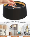 Two Pack Ball Lamp Finial Caps With 1/4-27 Inch Thread securing a black lampshade on table and floor lamps in polished silver.