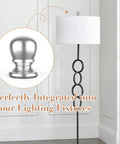Two Pack Ball Lamp Finial Caps With 1/4-27 Inch Thread For Solid Lampshade Attachment On Floor Lamp in Polished Silver