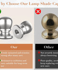 Comparison of polished silver and brass Two Pack Ball Lamp Finial Caps with 1/4-27 Inch Thread for lampshade attachment.