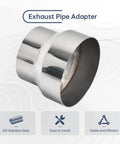 OD 4 Inch To OD 5 Inch Exhaust Pipe To Component Pipe Adapter Reducer Polished Stainless Steel 201 Stainless Steel Construction