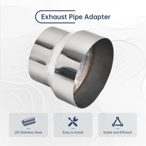 OD 4 Inch To OD 5 Inch Exhaust Pipe To Component Pipe Adapter Reducer Polished Stainless Steel 201 Stainless Steel Construction