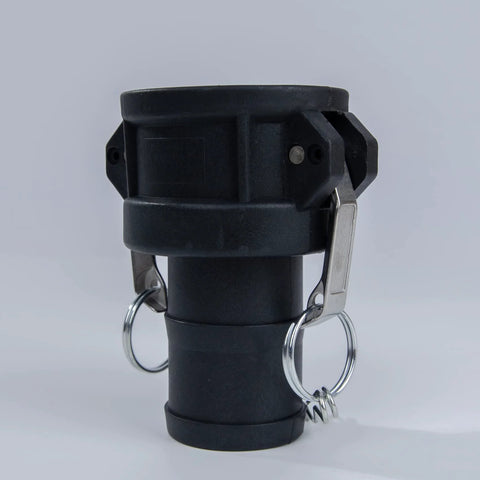 2 Inch Poly Camlock Fittings Built Tough Type C Female Coupler To 2 Inch Hose End With Camlock Gasket, Black