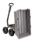Heavy Duty Poly Dump Cart with 5 Cu Ft Tub 800 LB Haul Capacity Towable Utility Wagon with Quick Release Dumping and Pneumatic Tires image