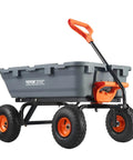800 lb Poly Dump Garden Cart Heavy Duty Yard Dump Wagon 4 Wheel Wheelbarrow with Steel Frame Quick Release Dump System