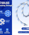 Polyester rope for Double Block and Tackle Pulley System with 200Ft x 1/2'' Rope Pulley 7700 LB Breaking Strength, 4:1 Lifting Power
