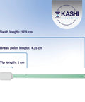 All Purpose Cleanroom Polyester Tip Swabs For Camera Lenses Optical Gear Printers Gun Cleaning Detailing And Arts Crafts Pro Grade Lint Free 100 Pack By Kashi Scientific product showing swab dimensions