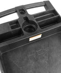 Top view of Heavy Duty 2 Shelf Service Cart MaxWorks 80855 With 500 Lb Capacity Polypropylene Utility Cart tool storage section.