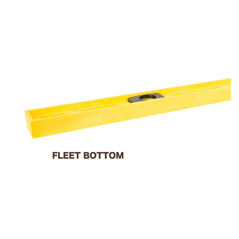 Durable 48 inch polystyrene level with 0.001 inch accuracy, built in the USA, featuring three vials and an impact resistant frame