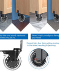 3 Inch L Shaped Plate Casters, 4 Pack Side Mount Lockable Furniture Caster Wheels With Non Marking Polyurethane, shown on various flooring.