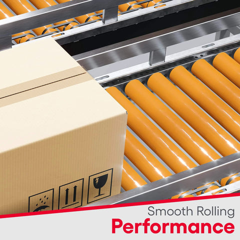 Light Duty Polyurethane Coated Conveyor Rollers - Replacement Roller for Kayak Loader, Material Transfer, visible with cardboard box