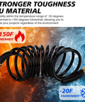 10 Pack 1/4 In X 10 Ft Polyurethane Recoil Air Hose With Bend Restrictor, Quick Couplers And Plugs for temperature extremes.