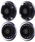 ✝️ Polyurethane replacement wheels set (front, 2p light up), swing car wheels pack (rear, 2p narrower) upgrade for ride-on toys, black, 2-pack