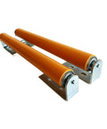Polyurethane Coated Long Roller With Bracket Set 16" Length, 1.5" Diameter Conveyor Galvanized Steel, pack of 2 for smooth motion