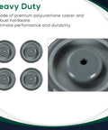5 Inch Diameter Polyurethane Shopping Cart Wheel Replacement Kit With Stepped Tread Face Double Ball Bearing Heavy Duty Caster 1000 Lb Capacity Per Wheel Pack Of 4 Gray Quiet Smooth Operation For Industrial And Retail Carts