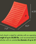 Heavy Duty Wheel Chock For 27-35 Inch Tires With 30,000 Lb Load Capacity, Polyurethane Build, Made In The USA UC1700