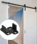 Two Pieces POM Barn Door Floor Guides For Universal Sliding Barn Door Hardware Flat Bottom Track Guide installed on door frame