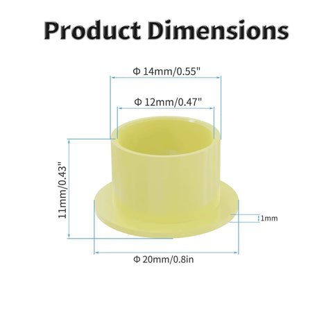 Self Lubricating POM Flanged Sleeve Bearings 12mm ID 14mm OD 11mm Length 4 Pack Must Have For Shafts In Gear And Machinery Oilless Flanged Bushings