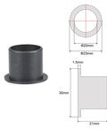 Flanged Sleeve Bearing 20mm Bore 23mm OD 21mm Length POM Self Lubricating Oilless Wrapped Black Bushings size diagram