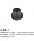 Flanged Sleeve Bearings 5mm Bore 7mm OD 7mm Length POM Self Lubricating Wrapped Oilless Bushings in black, single piece