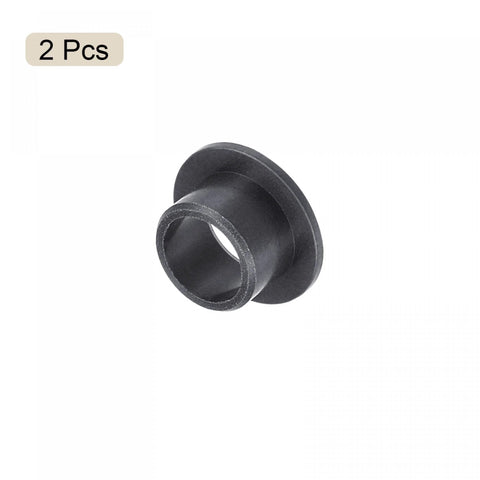 Flanged Sleeve Bearings 8mm Bore 10mm OD 7mm Length POM Self Lubricating Oilless Bushings Black 2 Pieces