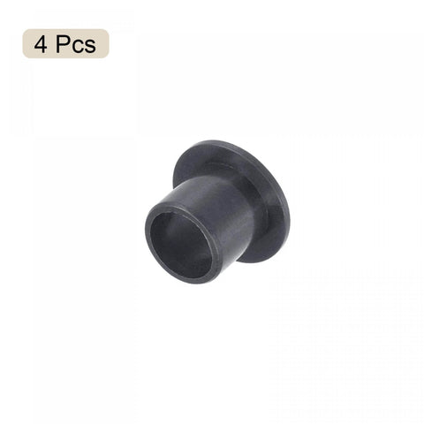 Flanged Sleeve Bearing Set With 8mm Bore 10mm Outer Diameter And 10mm Length POM Self Lubricating Oil Free Bushings In Black Pack Of 4