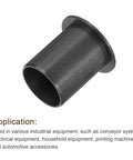 Six Pack Flanged Sleeve Bearings 17mm ID 19mm OD 25mm Length POM Plastic Bushing Black For CNC Machines Application