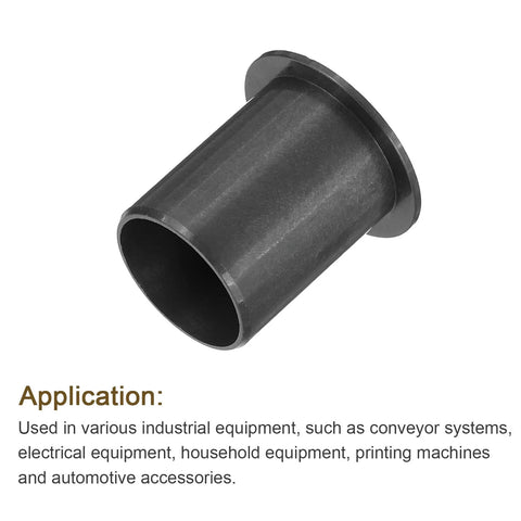 Six Pack Flanged Sleeve Bearings 17mm ID 19mm OD 25mm Length POM Plastic Bushing Black For CNC Machines Application