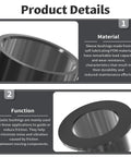 Product details showing POM material and function of Set Of 4 POM Flanged Sleeve Bearings 8mm ID x 10mm OD x 7mm Length With 15mm Flange Diameter