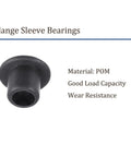4 Pack Flanged Sleeve Bearings 3mm By 4.5mm By 5mm POM Oilless Bushing black self-lubricating