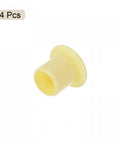 Flanged Sleeve Bearing Set 10mm Bore 12mm Outer Diameter 12mm Length POM Wrapped Oilless Bushings Yellow 4 Pieces