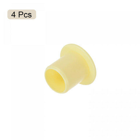 Flanged Sleeve Bearing Set 10mm Bore 12mm Outer Diameter 12mm Length POM Wrapped Oilless Bushings Yellow 4 Pieces