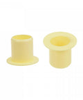 Yellow Flanged Sleeve Bearing Set 10mm Bore 12mm Outer Diameter 12mm Length POM Wrapped Oilless Bushings, 4 Pieces
