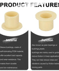 Six Pcs Flanged Sleeve Bearings 8 mm Inner Diameter 10 mm Outer Diameter 10 mm Length POM Plastic Bushing Yellow