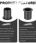 Six Pack Flanged Sleeve Bearings 17mm ID 19mm OD 25mm Length POM Plastic Bushing Black with product features text