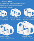 Various sized plastic tube clamps showing adjustable mini flow control for half to three quarter inch tube OD, durable POM plastic.