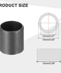 8 Pack POM Sleeve Bearings 12mm ID 14mm OD 15mm Length Self Lubricating Oilless Plastic Bushings Black For DIY Projects And Small Machines