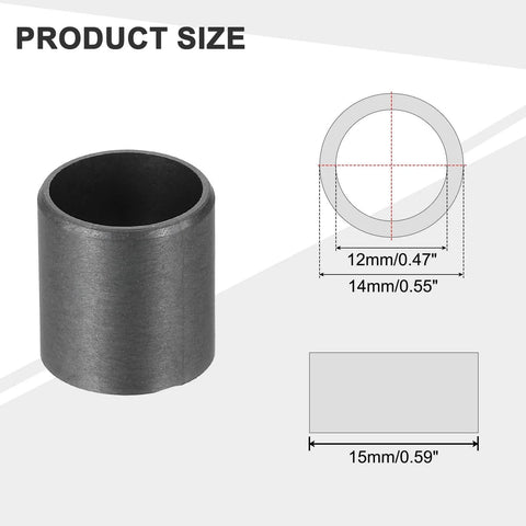 8 Pack POM Sleeve Bearings 12mm ID 14mm OD 15mm Length Self Lubricating Oilless Plastic Bushings Black For DIY Projects And Small Machines