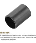 Close-up of a black POM sleeve bearing, part of Six Pcs POM Sleeve Bearing Plastic Bushings Self Lubricating Oilless Maintenance Free Black ID 12mm OD 14mm Length 20mm.